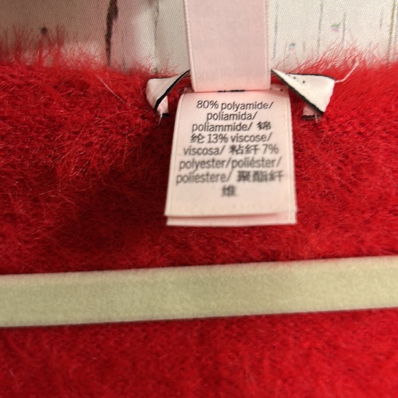 Victoria’s Secret Red Sweater Furry & Cozy Size Large Crop Red Sweater - Picture 5 of 8